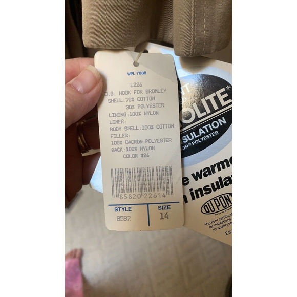 Vintage J.G. Hook Trench Coat Womens Size 14R Plaid Lined Yoke Button Up Belted - Picture 8 of 11